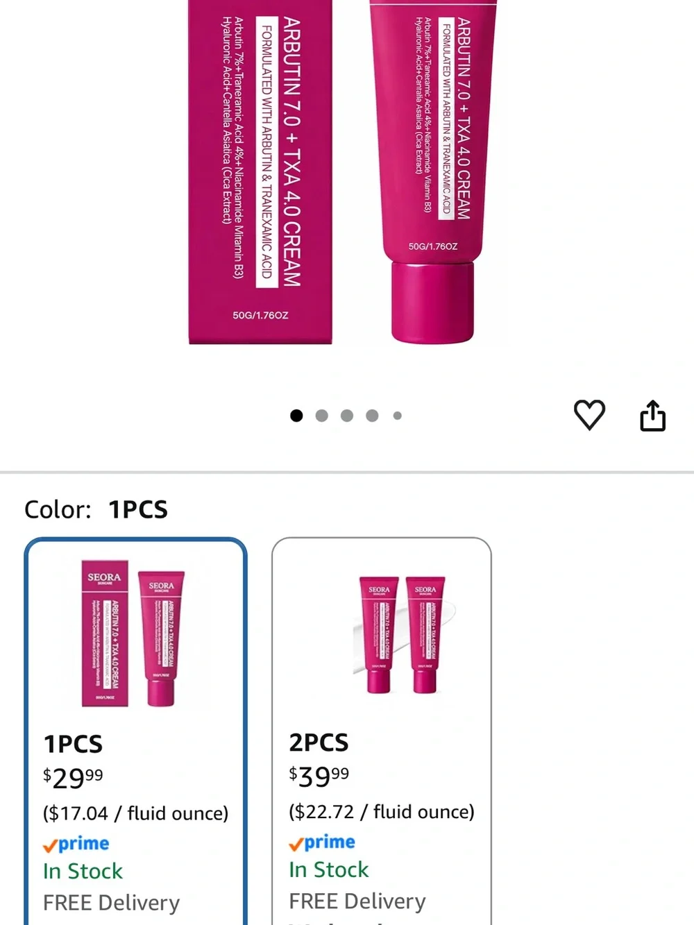 Korean Cream - Arbutin 7.0 + TXA 4.0  Brightening Treatment
